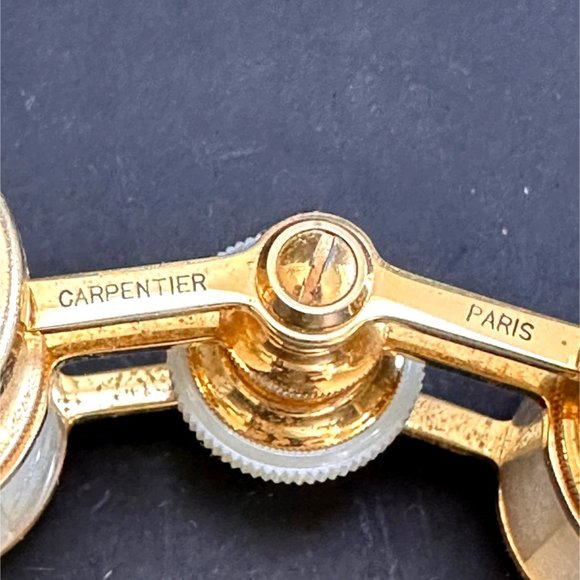 Antique Opera Glasses Gold & Mother-Of-Pearl, Embossed Satin Case Circa 1880-191 - Picture 7 of 16